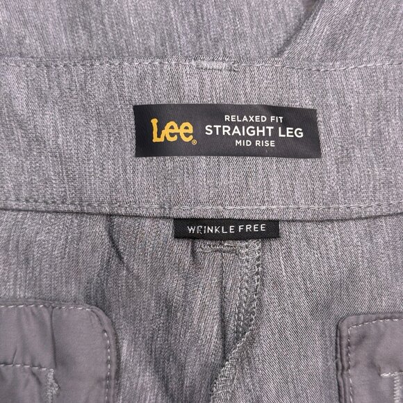 Lee Relaxed Fit Straight Leg Pants Womens 18M Gray Mid Rise Wrinkle Free New - Picture 4 of 14